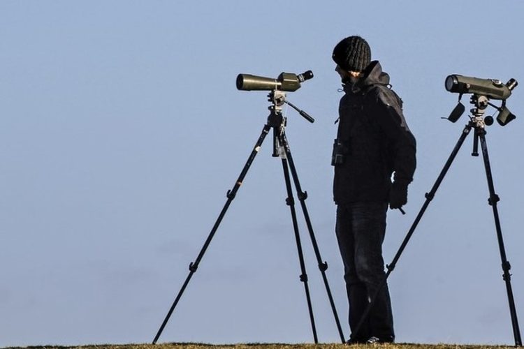 spotting scope bird watching 