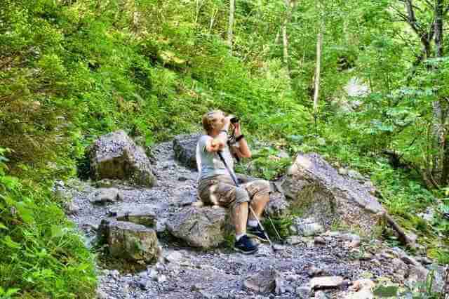 hiking binoculars on a day tour