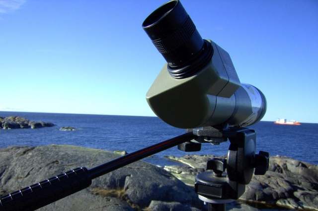 ship viewing with a spotting scope